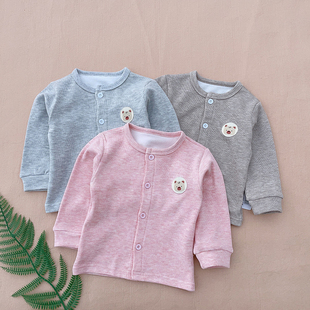 钮扣保暖0 婴儿绒衣开衫 1岁206 仿羊绒秋冬长袖 倍软男女宝宝薄绒衫