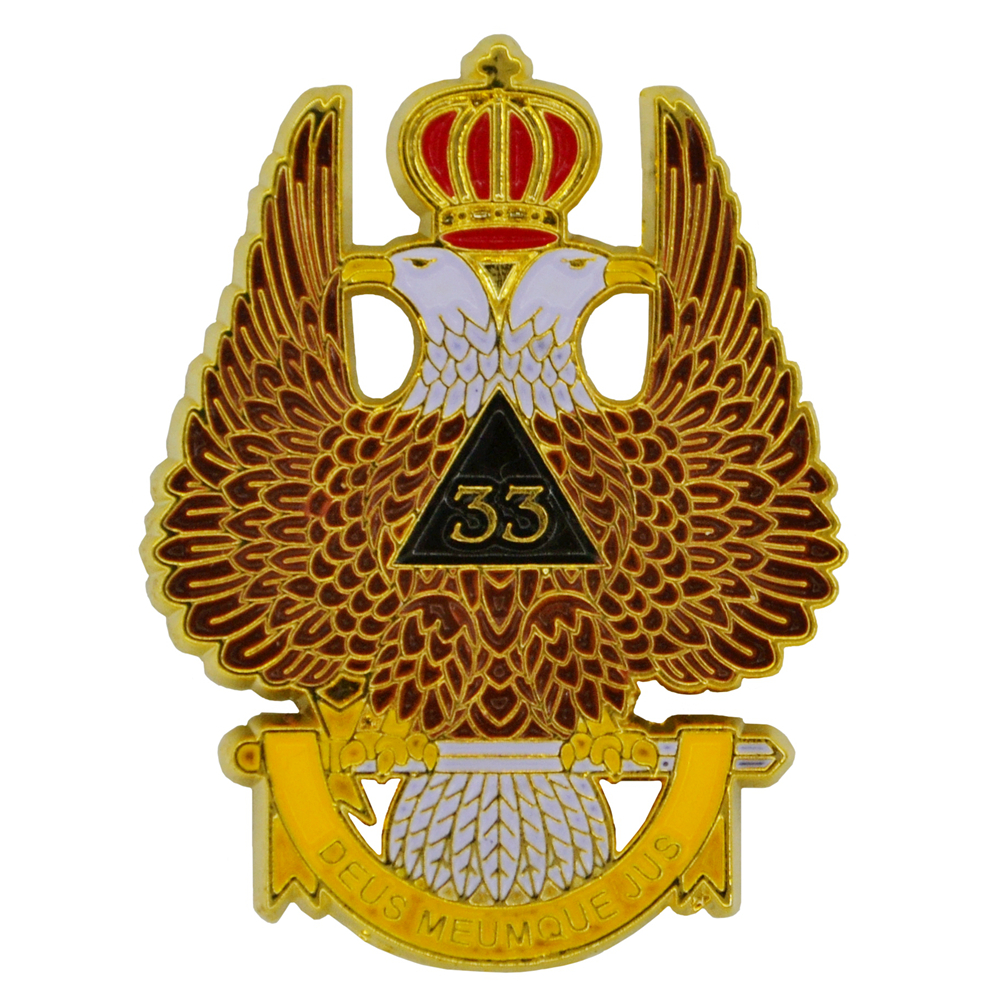 苏格兰共济会双头鹰老鹰镀金徽章