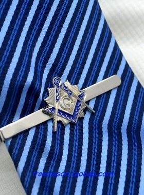 欧美英伦风共济会男士职业高档精致电镀银色领带夹晚宴婚宴领呔夹