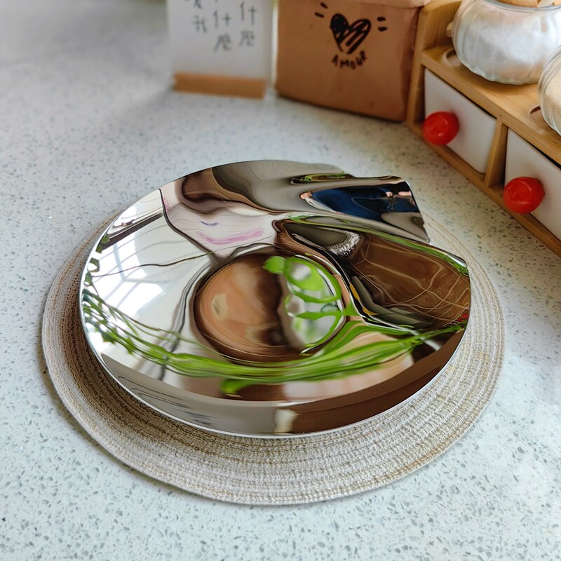北欧风304不锈钢平盘家居餐桌装饰果盘台面点心零食盘摆件乔迁礼