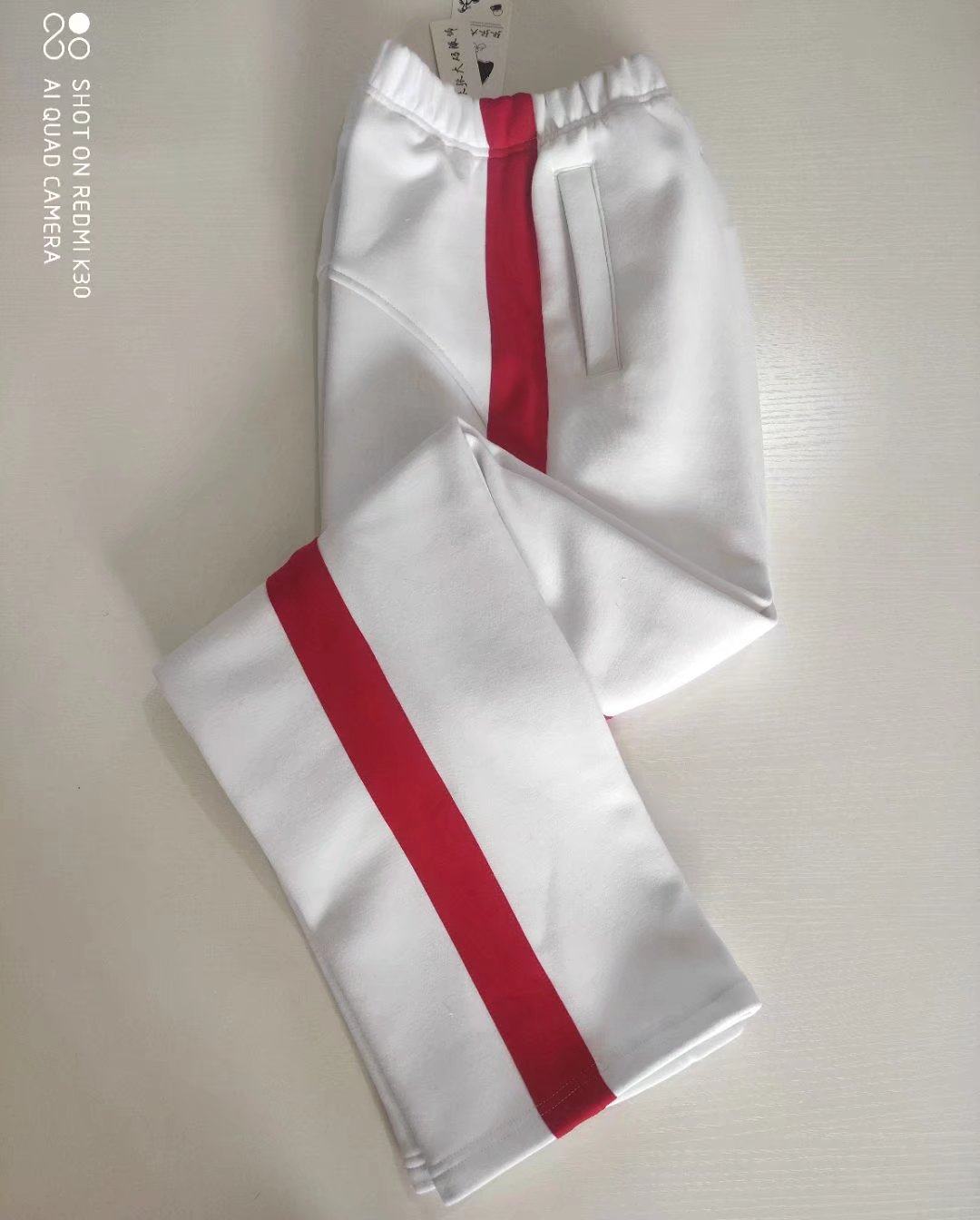 春秋冬季保暖白色直筒校服裤子
