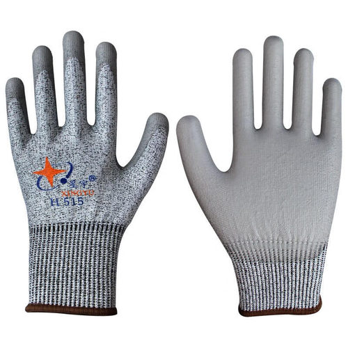 星宇HPPE防割PU手套H5155级防割
