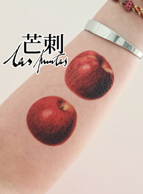 芒刺文身贴|苹果|防水持久彩色彩绘红色纹身贴小众风高级感Tattoo