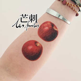 芒刺文身贴 防水持久彩色彩绘红色纹身贴小众风高级感Tattoo 苹果