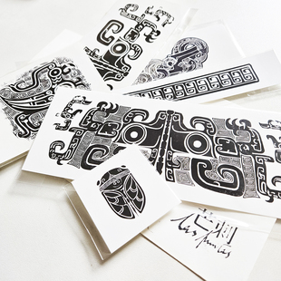 芒刺原创文身贴|青铜纹套装|遮盖疤痕持久防水国风新中式纹身贴