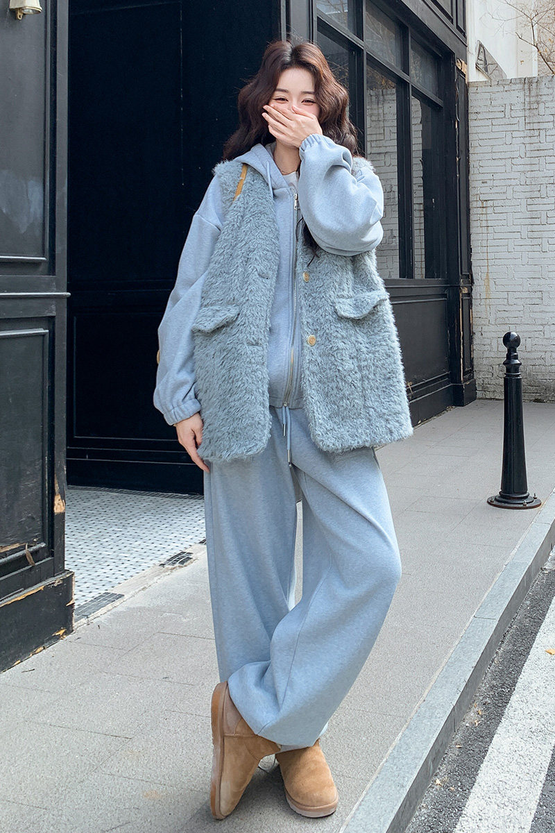 【大货】加厚马夹卫衣休闲裤三件套装2C339B-6214-P295-K445,女装套装/套裙,2C339