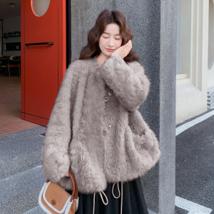 2025冬装新品仿生皮草外套女保暖减龄优雅大衣2892-1P225K325图片