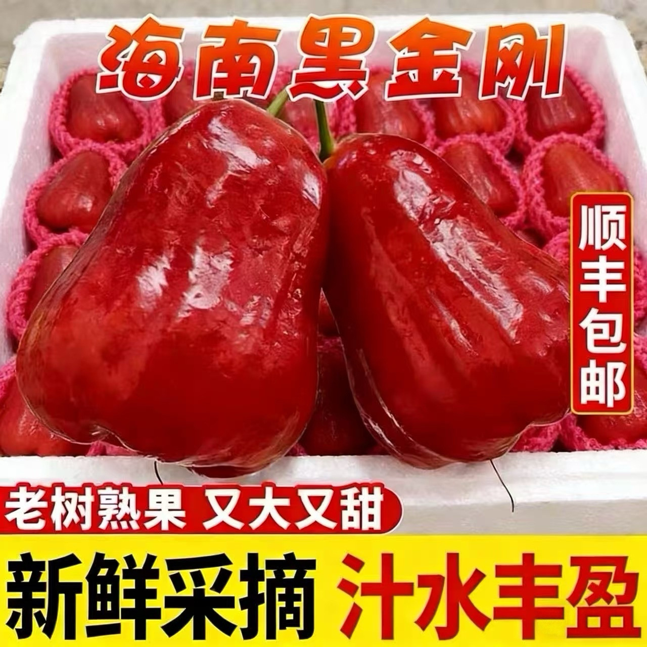 【顺丰包邮】海南黑金刚莲雾水果5斤当季新鲜水果大果孕妇果整箱