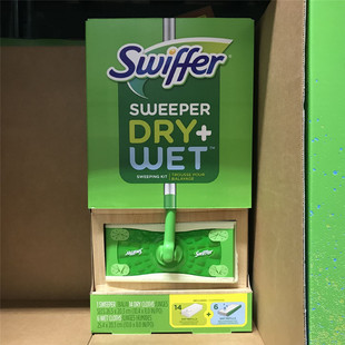 现货 Swiffer拖把静电吸尘干湿两用平板拖把免手洗送14干巾6湿巾