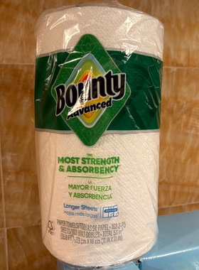 现货 美国进口Bounty厨房吸油吸水擦油纸 干湿两用纸巾103张/卷