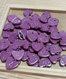 Маленькие бусины-подвески с турмалиновой глазурью «Счастливое сердце» коричневого/белого/красного цвета