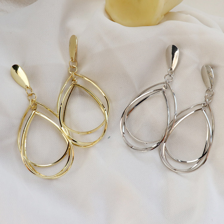 个性时尚复古耳饰品 欧美款气质不规则水滴镂空长款耳环耳钉女