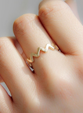 欧美风饰品波浪形心电图关节尾戒