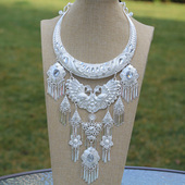 苗族项圈民族风苗族银饰项圈少数民族项链挂脖舞台装 演出高档配饰