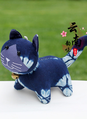 民族风布艺扎染蓝染家居装饰品