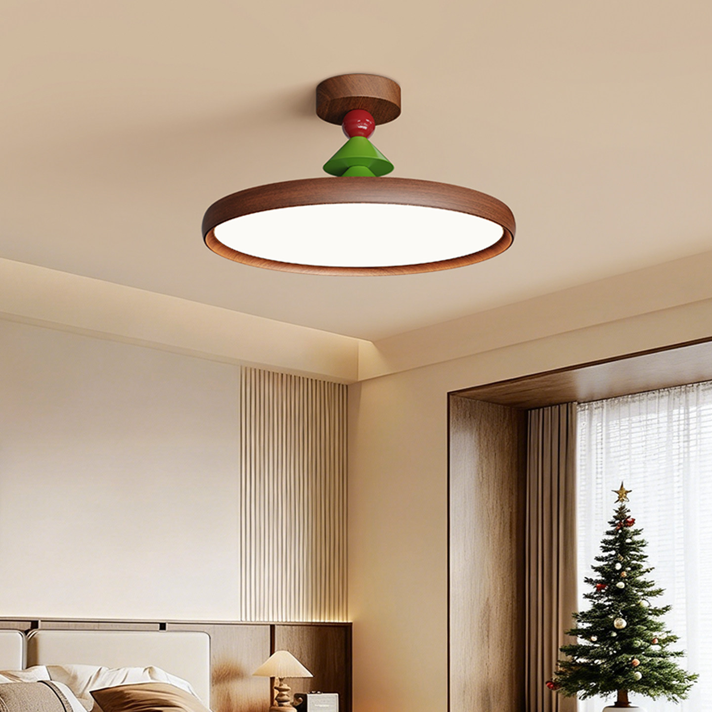 法式中古胡桃木色卧室吸顶灯复古玄关书房飞碟圣诞儿童房吸顶灯,家装灯饰光源,餐厅/卧室/书房吸顶灯,淘宝优惠券,粉丝福利购,淘宝优惠卷