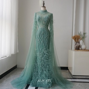 Alacati高端奢华重工水袖 晚礼服年会气质主持晚宴演出口中东 长款