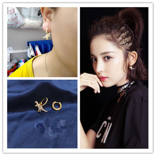 缝纫机乐队同款耳环恐龙耳环古力娜扎丁建国绿金周冬雨不对称耳坠