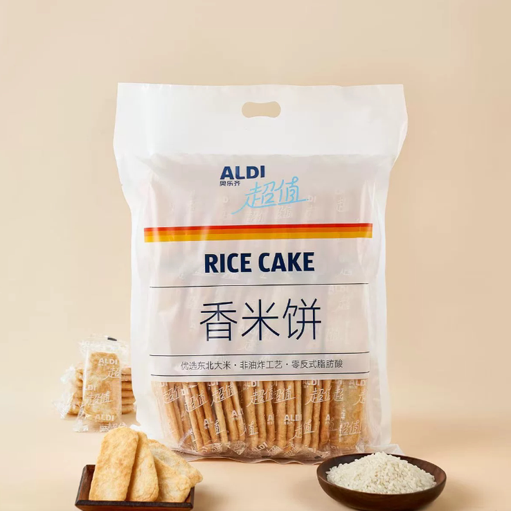 上海奥乐齐ALDI超值雪饼406g非油炸优选东北大米膨化食品超市代购