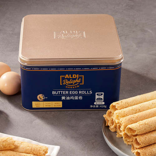 上海奥乐齐ALDI黄油鸡蛋卷418g休闲零食下午茶Deliqht超市正品