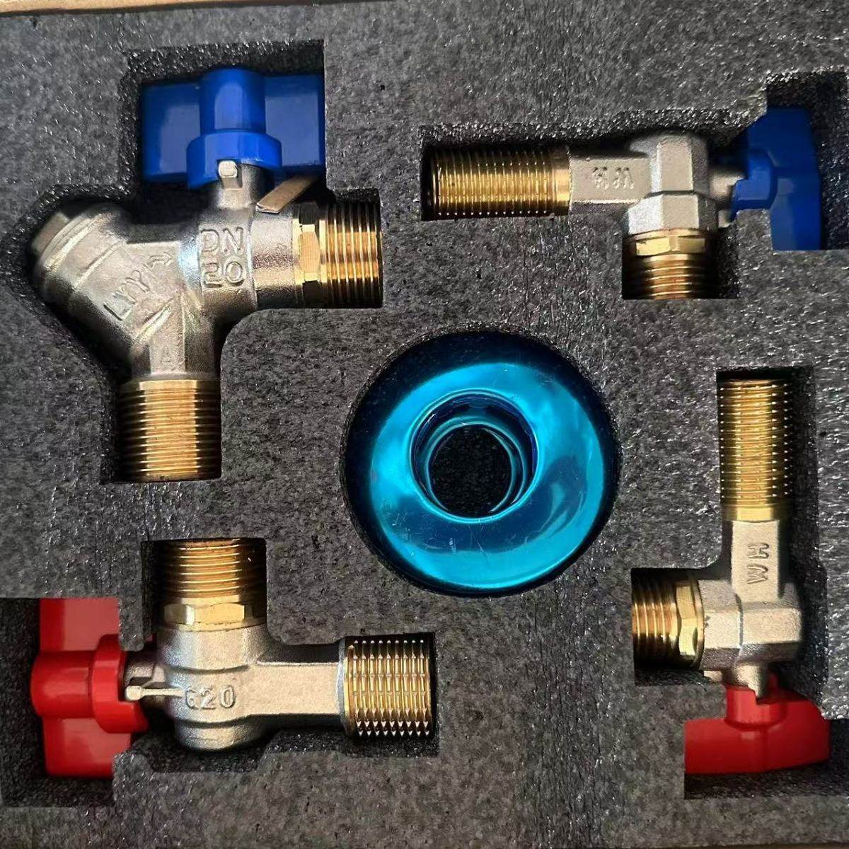 全铜壁挂炉四件套专用阀门燃气锅炉球阀角阀热水器地暖过滤阀46分