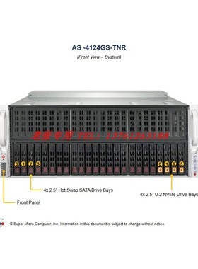 超微AS-4124GS-TNR服务器准系统A800 H100 A100华硕H800 80G GPU