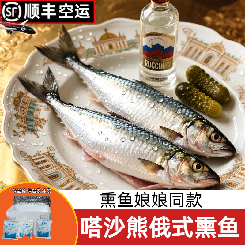 俄罗斯风味嗒莎熊熏鱼整条冷熏鲱鱼沙丁鱼俄式工艺网红同款即食