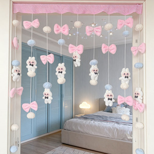 卡通可爱门帘男女生卧室家用隔断帘免打孔装饰阳台玄关吊饰挂饰