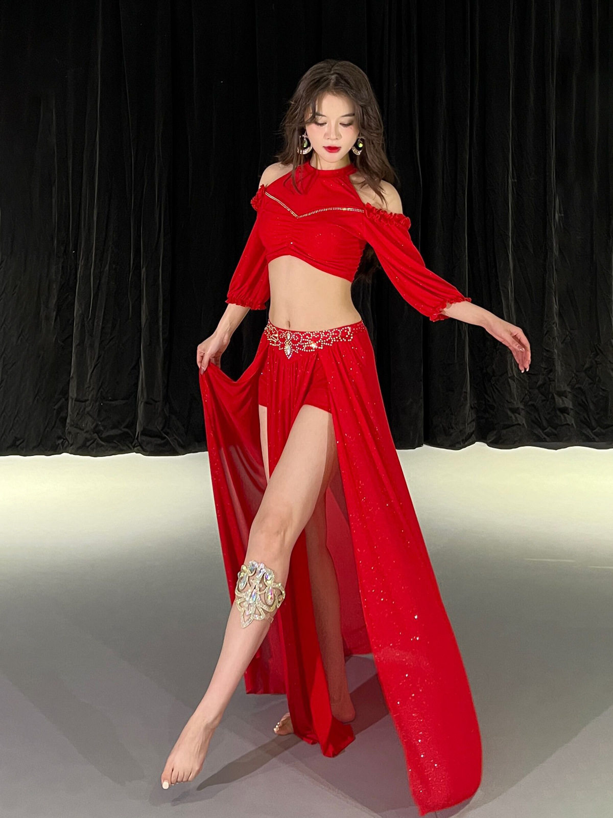 舞娘轻奢网纱练功习服原创