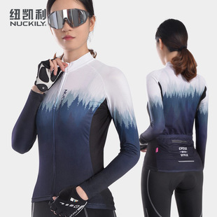 NUCKILY自行车骑行服春秋长袖女款轻薄透气公路山地车骑行服外套