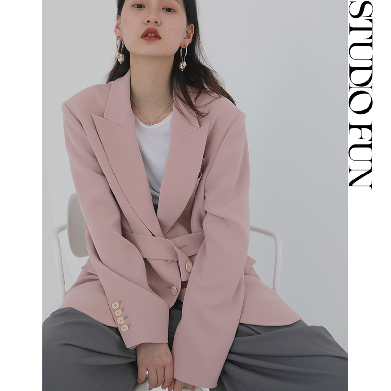 StudioFun三醋H型后开叉西装外套女设计感小众上衣