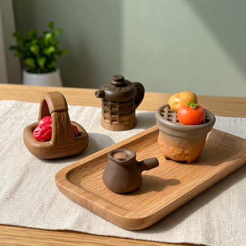 微景冬季围炉煮茶娃娃屋diy摆件