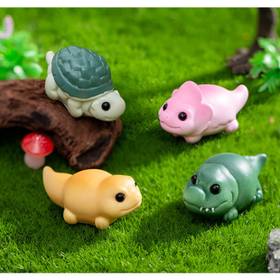 微景观爬行动物摆件蜥蜴恐龙鳄鱼海龟树脂工艺品鱼缸水族装饰配件