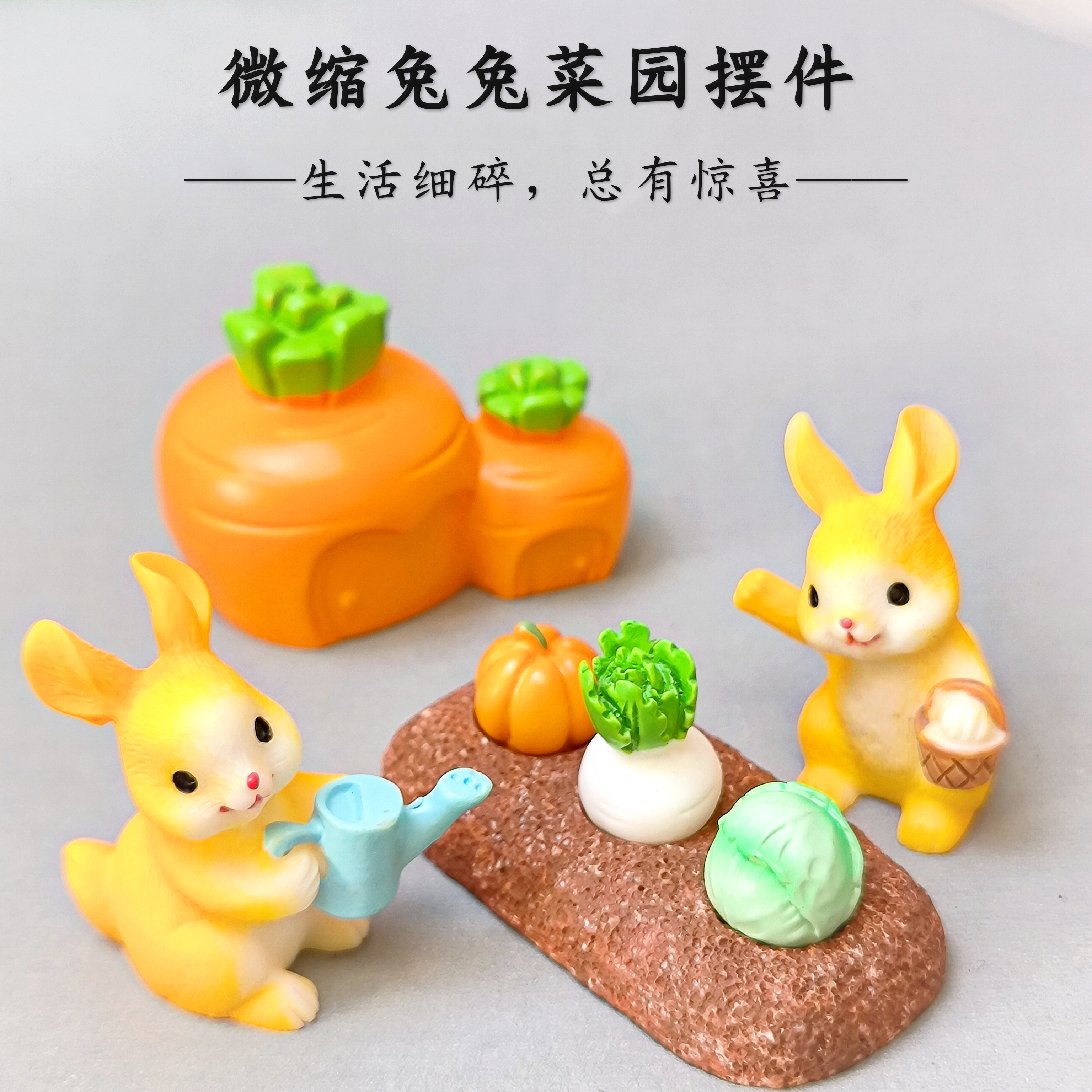 微景观兔子萝卜屋diy园艺造景