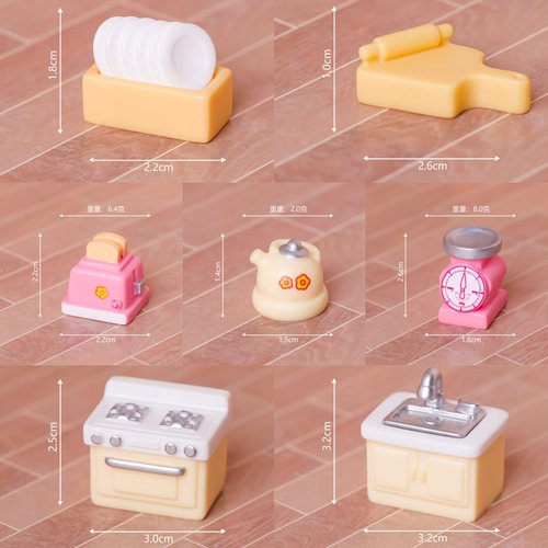 微景观微缩小厨房套装娃娃屋场景