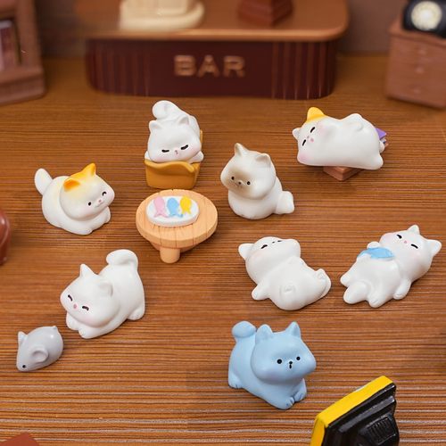 仿真微景观小猫动物diy汽车摆件