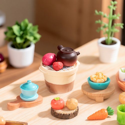 微景观卡通可爱围炉煮茶场景摆件