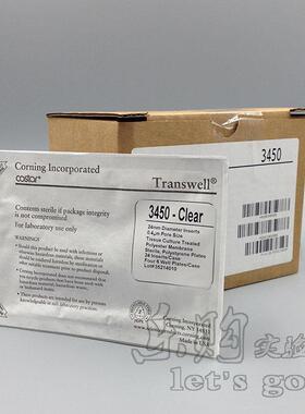 Corning 3450 Transwell板 6孔 聚酯透明膜 0.4um 直径:24mm 块