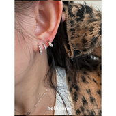 hellojune s925通体925银 细闪满钻通勤高品质满天星耳圈