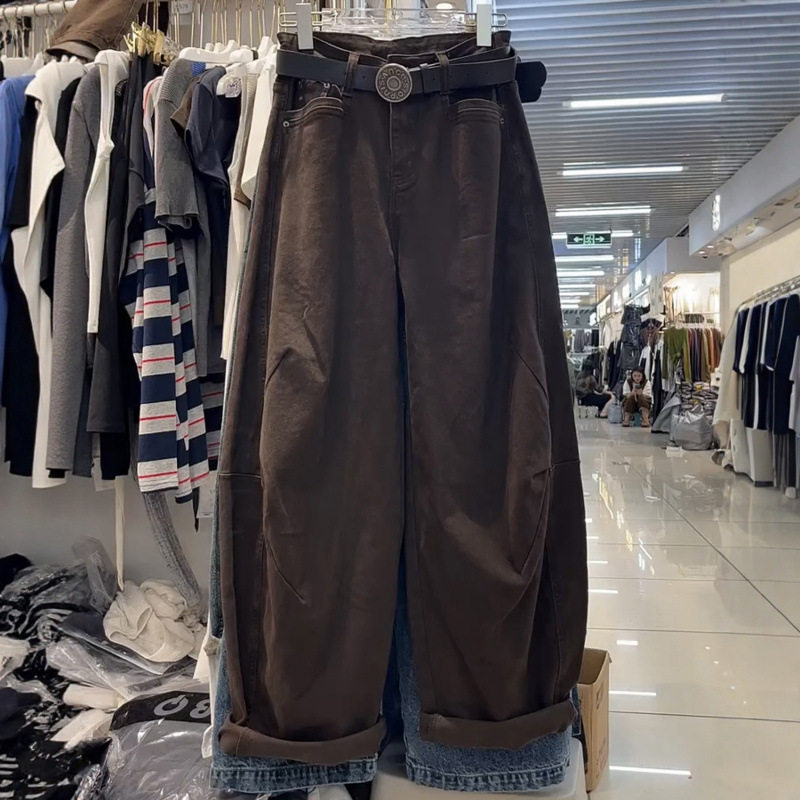 日韩2025秋冬新款高腰复古大码弯刀牛仔裤女胖mm韩版显瘦宽松阔腿,女装/女士精品,牛仔裤,淘宝优惠券,粉丝福利购,淘宝优惠卷