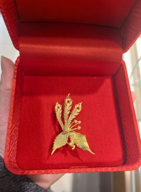 大红缎面超大凤尾戒指盒婚庆套盒夸张首饰盒黄金收纳结婚项链盒