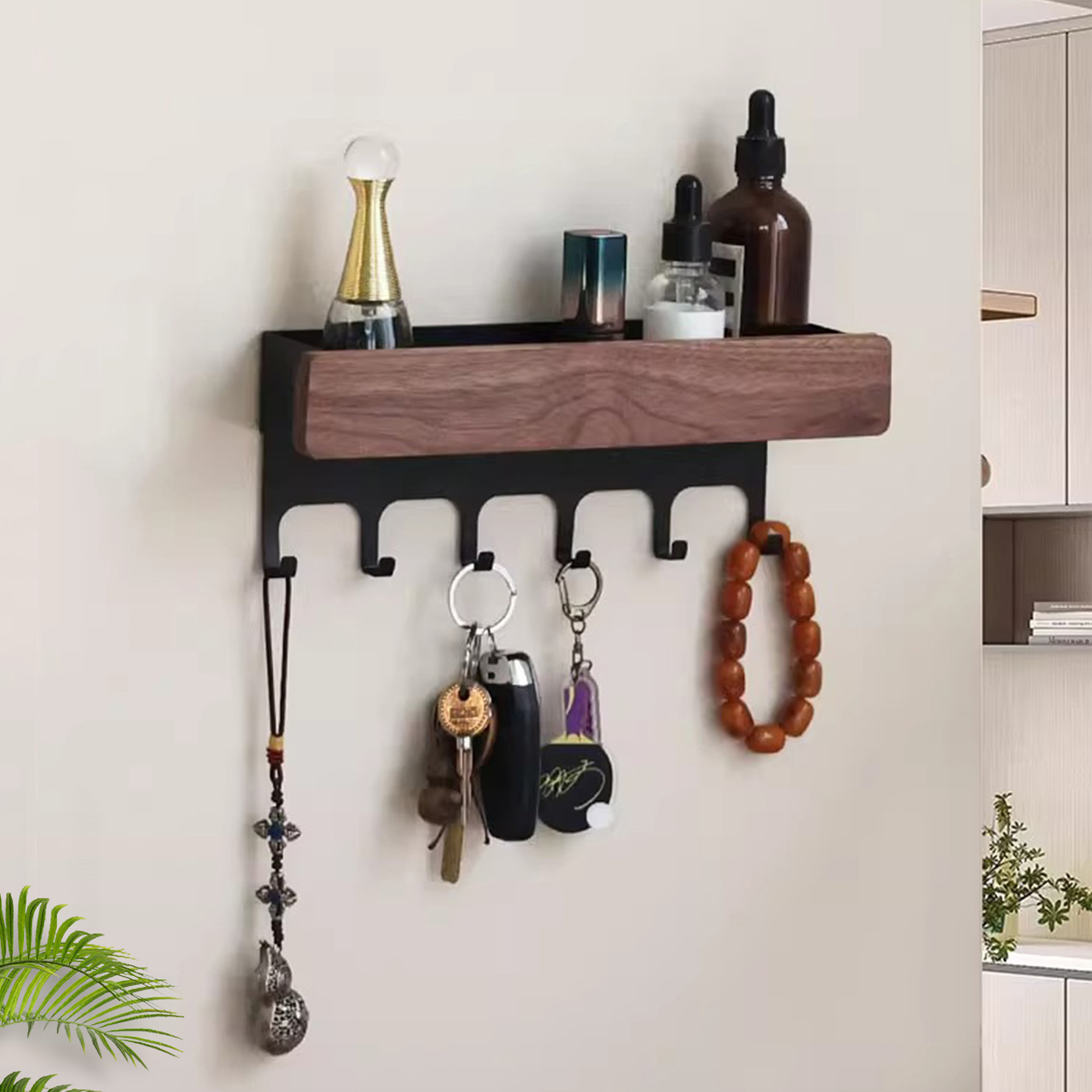 实木入户玄关创意钥匙收纳盒