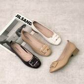 妈妈鞋 豆豆鞋 牛筋底软底不累脚2025新款 女夏中老年舒适配裙子单鞋