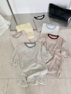MM Studio 2026春夏新款条纹短袖T恤女宽松显瘦百搭上衣293