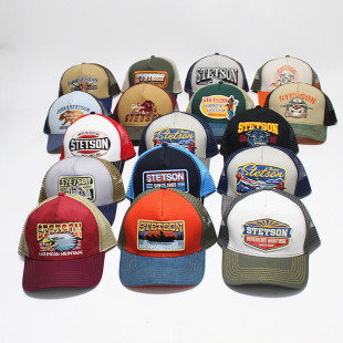 美式阿美咔叽复古工装硬顶棒球帽网帽露营徒步越野货车帽司机帽