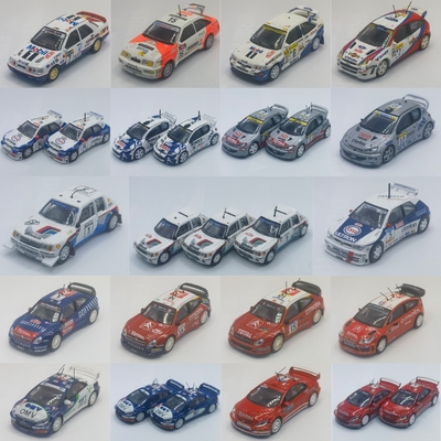 1/64左右二手CMS赛车WRC拉力雪铁龙标致福特模型车可能缺件起疹