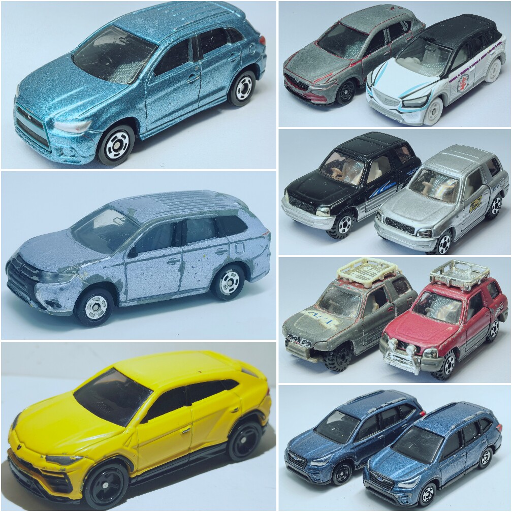 二手1/64左右tomy多美卡SUV模型兰博基尼RAV4欧蓝德奇骏RX300