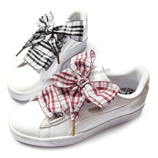 经典4CM宽大格子黑白格红白格扁鞋带高低帮大蝴蝶结鞋带可订长度