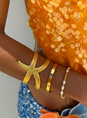 欧美风时尚ins风海洋风海星开口手镯手环臂环臂镯女个性小众设计