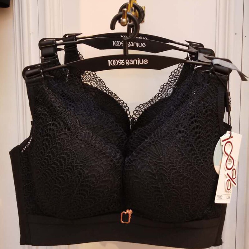100%百分百感觉中厚b杯内衣柔美性感蕾丝调整型聚拢侧收文胸1466